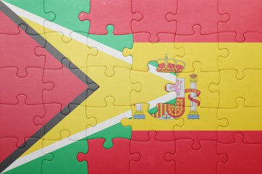 İspanya ve guyana'nın ulusal bayrak ile bulmaca
