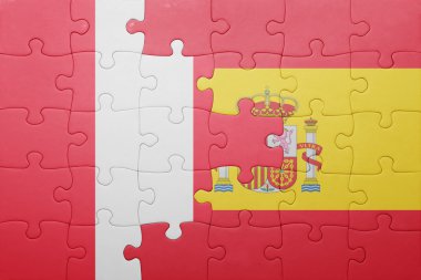 İspanya ve peru ulusal bayrak ile bulmaca