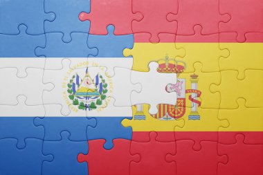 el salvador ve İspanya ulusal bayrak ile bulmaca