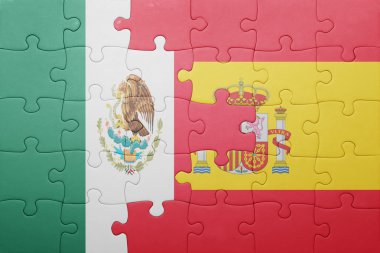 İspanya ve Meksika ulusal bayrak ile bulmaca