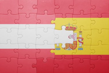 İspanya ve Avusturya'nın ulusal bayrak ile bulmaca