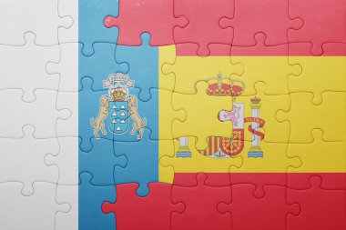 İspanya ve Kanarya Adaları ulusal bayrak ile bulmaca