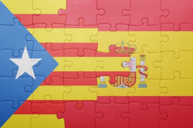 İspanya ve Katalonya Ulusal bayrak ile bulmaca