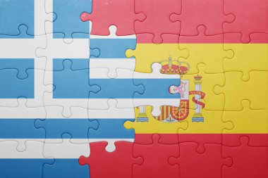 İspanya ve Yunanistan ulusal bayrak ile bulmaca