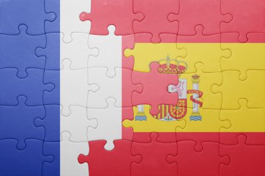 İspanya ve Fransa'nın ulusal bayrak ile bulmaca