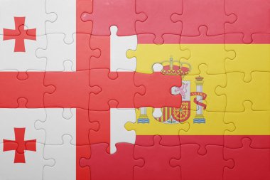 İspanya ve Gürcistan ulusal bayrak ile bulmaca