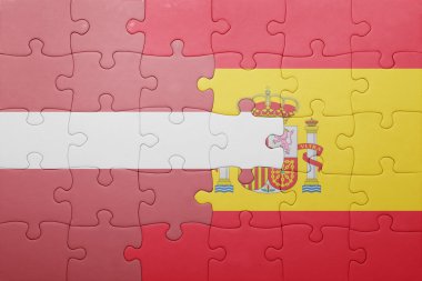 İspanya ve Letonya'nın ulusal bayrak ile bulmaca