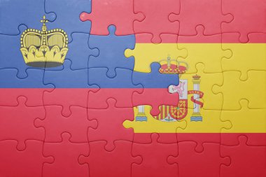 İspanya ve liechtenstein ulusal bayrak ile bulmaca