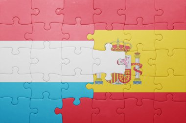 İspanya ve Lüksemburg ulusal bayrak ile bulmaca