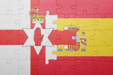 İspanya ve Kuzey İrlanda'nın ulusal bayrak ile bulmaca