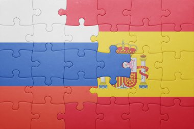 İspanya ve Rusya'nın ulusal bayrak ile bulmaca