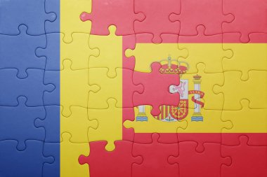 İspanya ve Romanya ulusal bayrak ile bulmaca