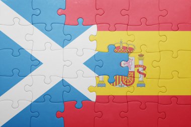 İspanya ve İskoçya ulusal bayrak ile bulmaca
