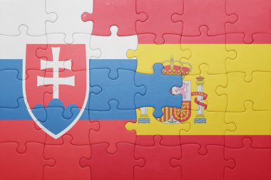 İspanya ve Slovakya ulusal bayrak ile bulmaca