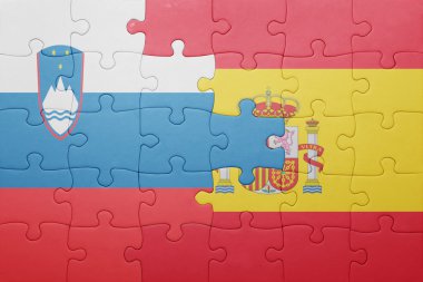 İspanya ve Slovenya ulusal bayrak ile bulmaca