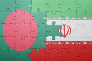Bulmaca bangladesh ve iran ulusal bayrak ile