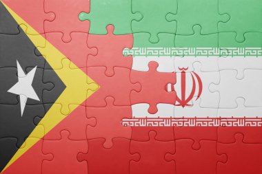 Doğu timor ve iran ulusal bayrak ile bulmaca