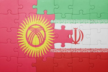 Kırgızistan ve iran ulusal bayrak ile bulmaca