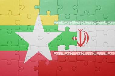 myanmar ve iran ulusal bayrak ile bulmaca