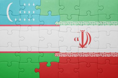 Özbekistan ve iran ulusal bayrak ile bulmaca