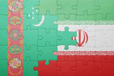 Türkmenistan ve iran ulusal bayrak ile bulmaca