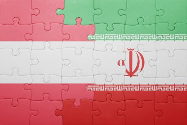 Avusturya ve iran ulusal bayrak ile bulmaca