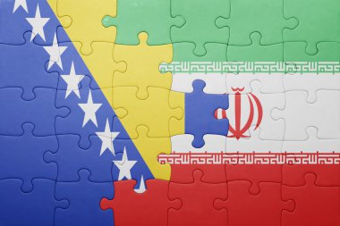Bosna ve Hersek ve iran ulusal bayrak ile bulmaca