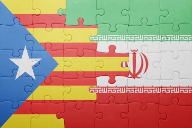 Katalonya ve iran ulusal bayrak ile bulmaca