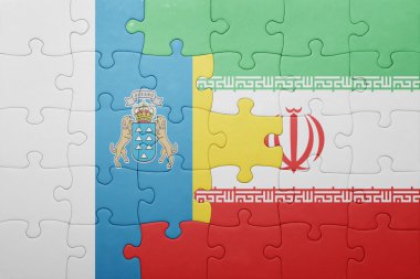 Kanarya Adaları ve iran ulusal bayrak ile bulmaca