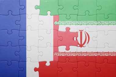 Fransa ve iran ulusal bayrak ile bulmaca