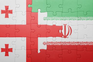 Gürcistan ve iran ulusal bayrak ile bulmaca