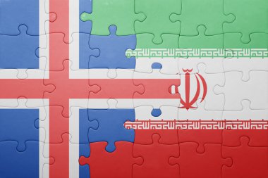 İzlanda ve iran ulusal bayrak ile bulmaca