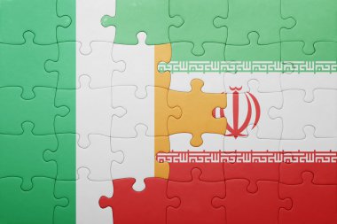 İrlanda ve iran ulusal bayrak ile bulmaca
