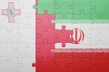 malta ve iran ulusal bayrak ile bulmaca