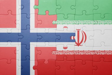 Norveç ve iran ulusal bayrak ile bulmaca