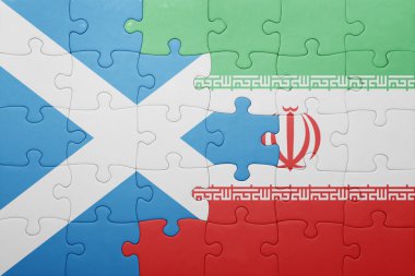 İskoçya ve iran ulusal bayrak ile bulmaca