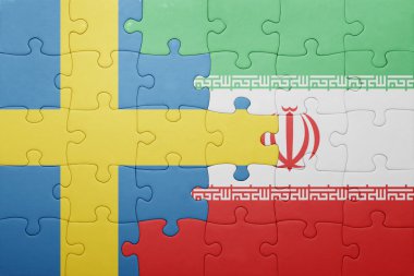 İsveç ve iran ulusal bayrak ile bulmaca