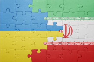 Ukrayna ve iran ulusal bayrak ile bulmaca