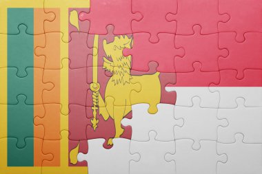 Endonezya ve sri lanka ulusal bayrak ile bulmaca