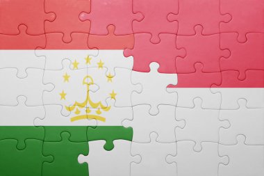 Endonezya ve Tacikistan Ulusal bayrak ile bulmaca