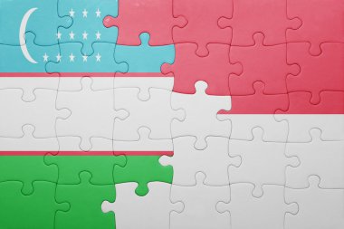 Endonezya ve Özbekistan ulusal bayrak ile bulmaca