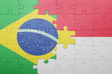 Endonezya ve Brezilya ulusal bayrak ile bulmaca