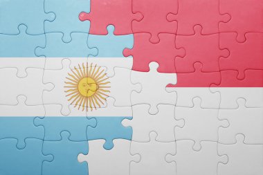 Endonezya ve Arjantin ulusal bayrak ile bulmaca