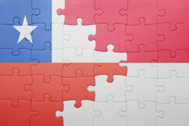 Endonezya ve Şili ulusal bayrak ile bulmaca