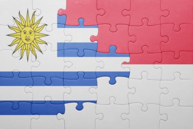 Endonezya ve uruguay ulusal bayrak ile bulmaca