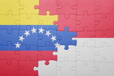 Endonezya ve venezuela ulusal bayrak ile bulmaca