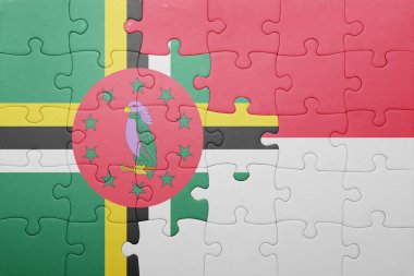 Endonezya ve Dominika ulusal bayrak ile bulmaca