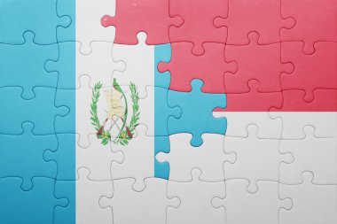 Endonezya ve guatemala ulusal bayrak ile bulmaca