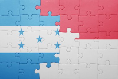 Endonezya ve honduras ulusal bayrak ile bulmaca