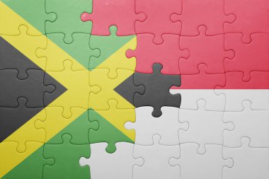 Endonezya ve Jamaika ulusal bayrak ile bulmaca